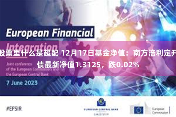 股票里什么是超配 12月17日基金净值：南方涪利定开债最新净值1.3125，跌0.02%